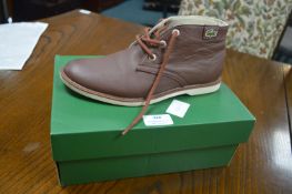Lacoste Sherbrooke Brown Leather Ankle Boots Size: