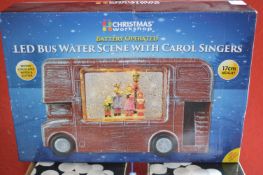 *Christmas Workshop LED Bus Water Scene with Carol