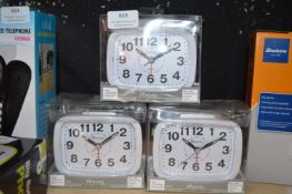 *Three Ravel Quartz Alarm Clocks
