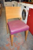 *Four Wood Framed Side Chairs with Vinyl Upholster