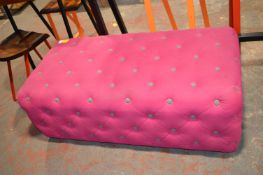*Oblong Footstool in Pink Buttoned Upholstery