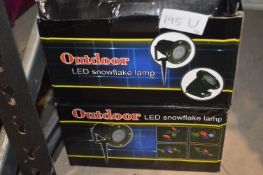 *Two Outdoor LED Snowflake Lamps