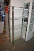 *Five Tier Glass & Chrome Display Shelves