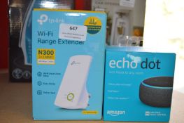 *TP Link Wi-Fi Range Extender, and an Echo Dot
