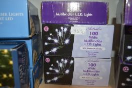 *Four Sets of 100 White Multifunction LED Lights a