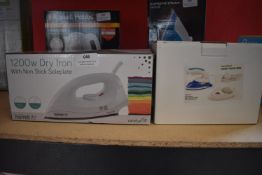 *Dry Iron with Non-Stick Soleplate and a Handy Travel Iron