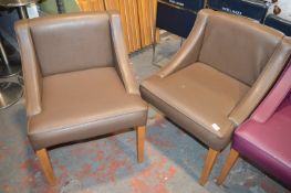 *Two Brown Vinyl Chairs