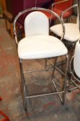 *Pair of White and Chrome Stool