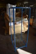 ~1.4m Blue Display Unit with Five Glass Shelves