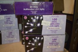 *Four Sets of 100 White Multifunction LED Lights a