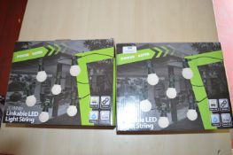 *Two Power Master 20 White Linkable LED Light Strings