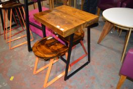 *Industrial Style Wooden Table on Black Steel Fram
