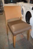 *Three Wood Framed Side Chairs with Vinyl Upholste