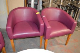 *Two Purple Upholstered Tub Seat