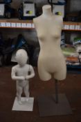 *Child Mannequin and a Female Torso Mannequin