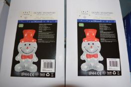 *Two Acrylic Snowmen with 24 LED Lights