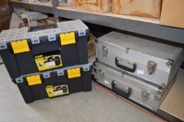 *Two Plastic Stanley Storage Boxes and Two Alumini