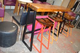 *Industrial Style Wooden Bar on Black Steel Frame