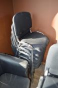 *Six Stackable Reception Chairs with Black Upholstery and Chrome Legs (this lot is located at