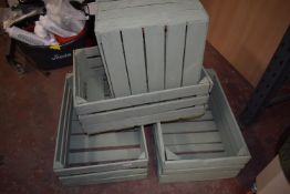 Four Painted Wooden Crates