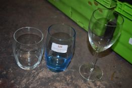 Quantity of Blue and Other Tumblers, plus Wine Gla