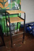 Pair of Steel Framed Wooden Seat High Stools
