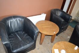 *Two Black Leather Bucket Seats and an Occasional Table (this lot is located at Trinity Hotel, Hedon
