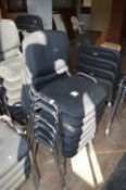 *Six Stackable Reception Chairs with Black Upholstery and Chrome Legs (this lot is located at