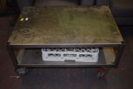 Stainless Steel Portable Table on Castors 90x60x45