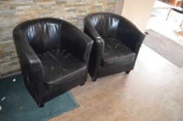 *Two Black Leather Bucket Seats (this lot is located at Trinity Hotel, Hedon Road, Hull, HU9 1NU)