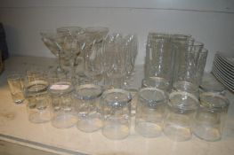 Tumblers, Shot Glasses, and Cocktail Glasses etc.