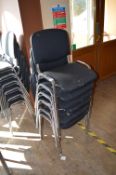 *Six Stackable Reception Chairs with Black Upholstery and Chrome Legs (this lot is located at