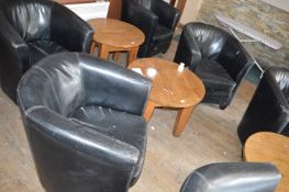 *Two Black Leather Bucket Seats and an Occasional Table