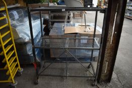 Folding Three Shelf Storage Trolley