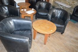 *Two Black Leather Bucket Seats and an Occasional Table (this lot is located at Trinity Hotel, Hedon
