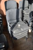 *Four Stackable Reception Chairs with Black Upholstery and Chrome Legs (this lot is located at