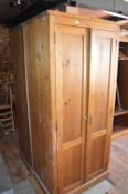*6ft Pine Double Wardrobe (this lot is located at Trinity Hotel, Hedon Road, Hull, HU9 1NU)