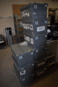 *Nine Stackable Plastic Crates Containing Covid PP
