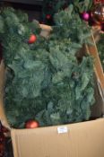 *Three Artificial Fir Christmas Garlands with Baubles