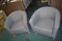 *Pair of Grey Tub Chairs