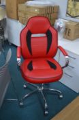 Red Gaming Chair with Chrome Base