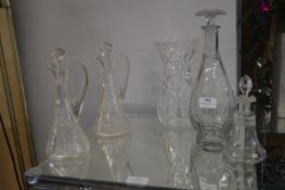 Glass Decanters, Vase, etc.