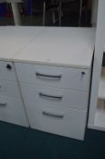 *White Three Drawer Filing Unit with Key