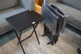 *Set of Four Folding Tables with Stand