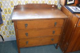1930's Oak Three Drawer Chest