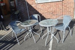 *Two Patio Tables with Three Chairs
