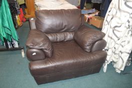 *Brown Leatherette Armchair