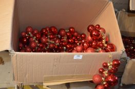 *Twelve Small Red Christmas Bauble Garlands