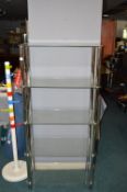 *Five Tier Glass & Chrome Display Shelves