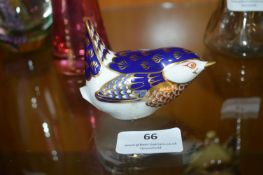 Royal Crown Derby Wren Paperweight with Silver Sto